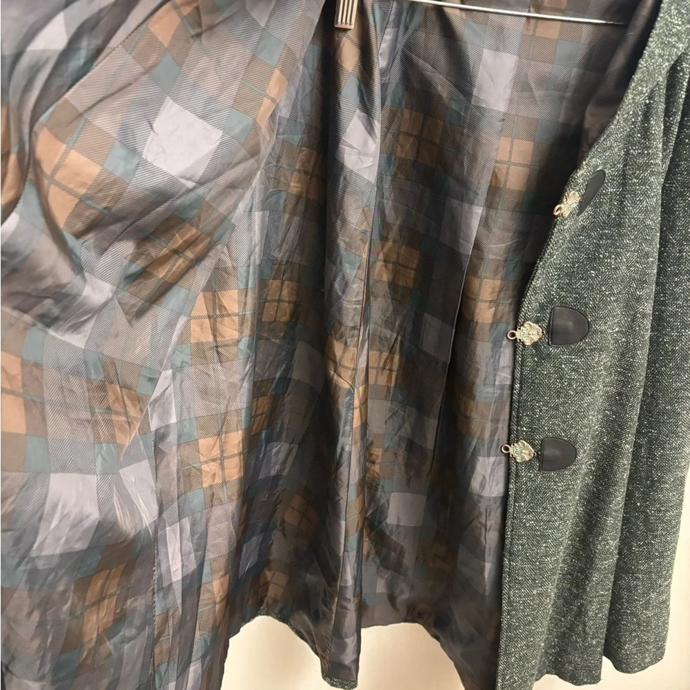Outlander the Series Torrid Cloak Cape Plus Size 3/4 Hooded Tweed Green Coat - Picture 7 of 9